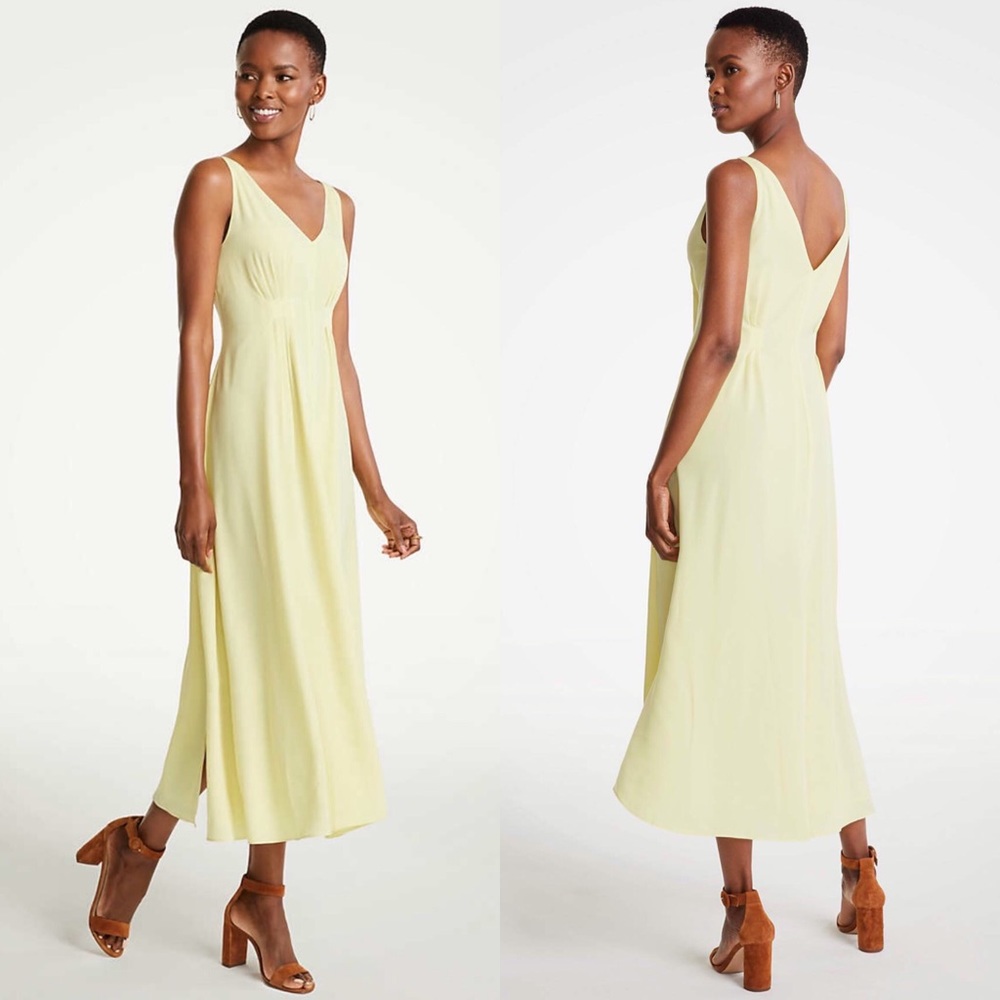 NWT Ann Taylor Breezy V-Neck Midi Dress